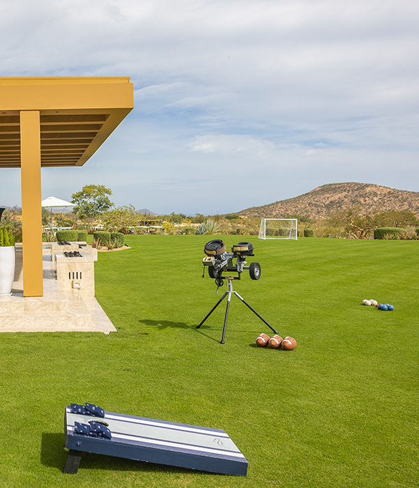 the activities lawn at Twin Dolphin Los Cabos in Mexico
